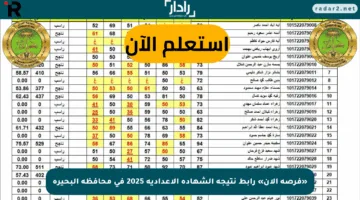 «فرصة الآن» رابط نتيجة الشهادة الإعدادية 2025 فى محافظة البحيرة